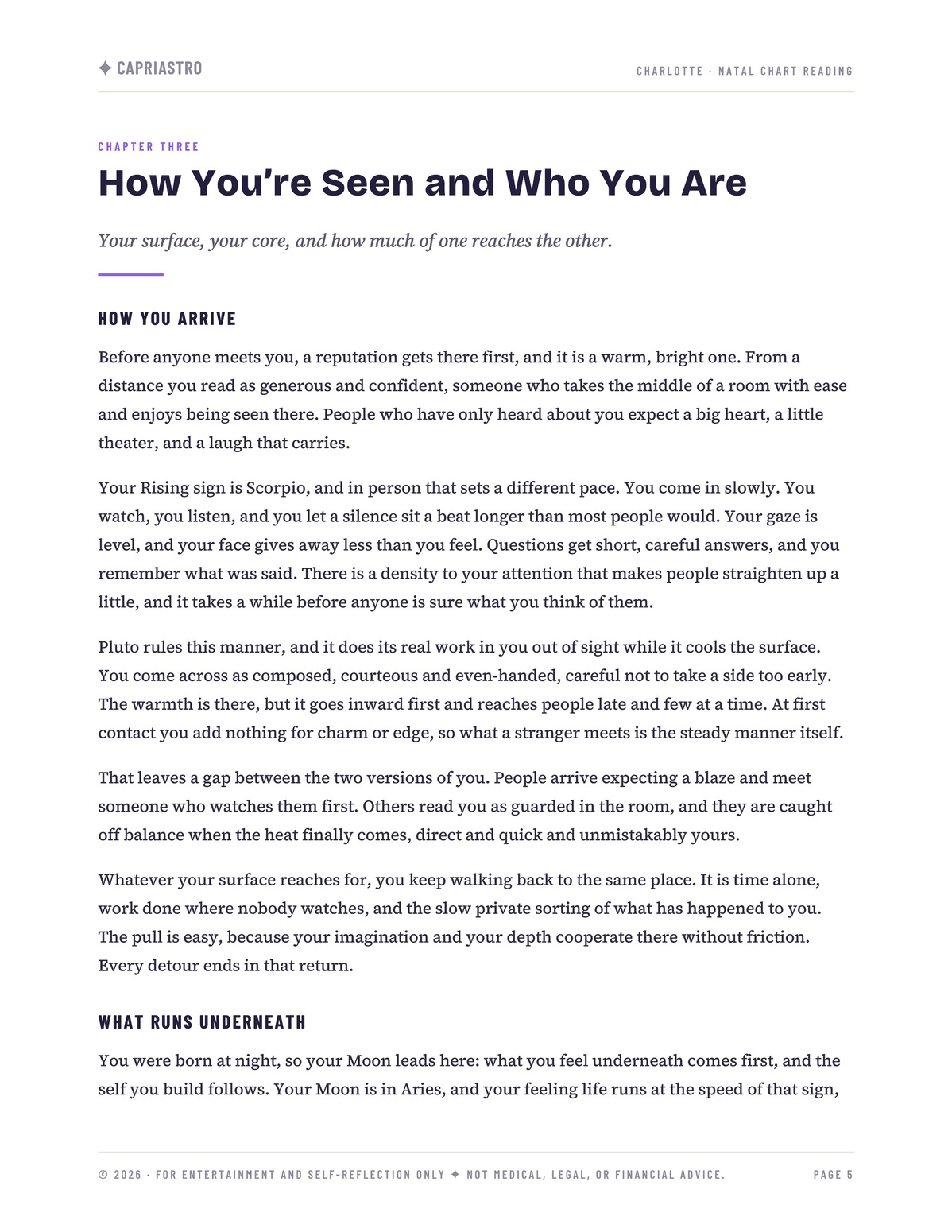 Charlotte’s reading, Chapter Three, How You’re Seen and Who You Are, page 1