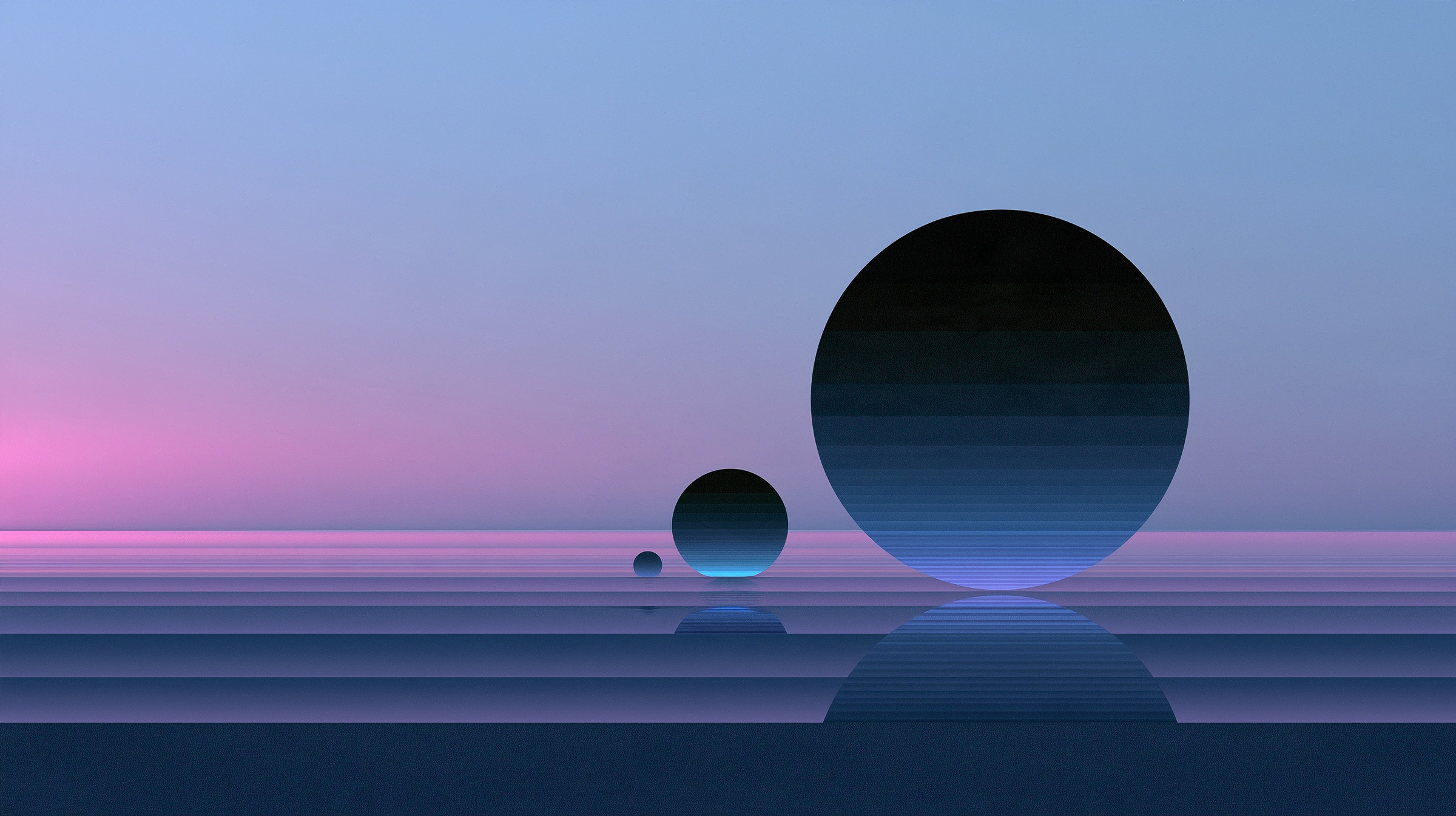 Three lonely planets in the skies